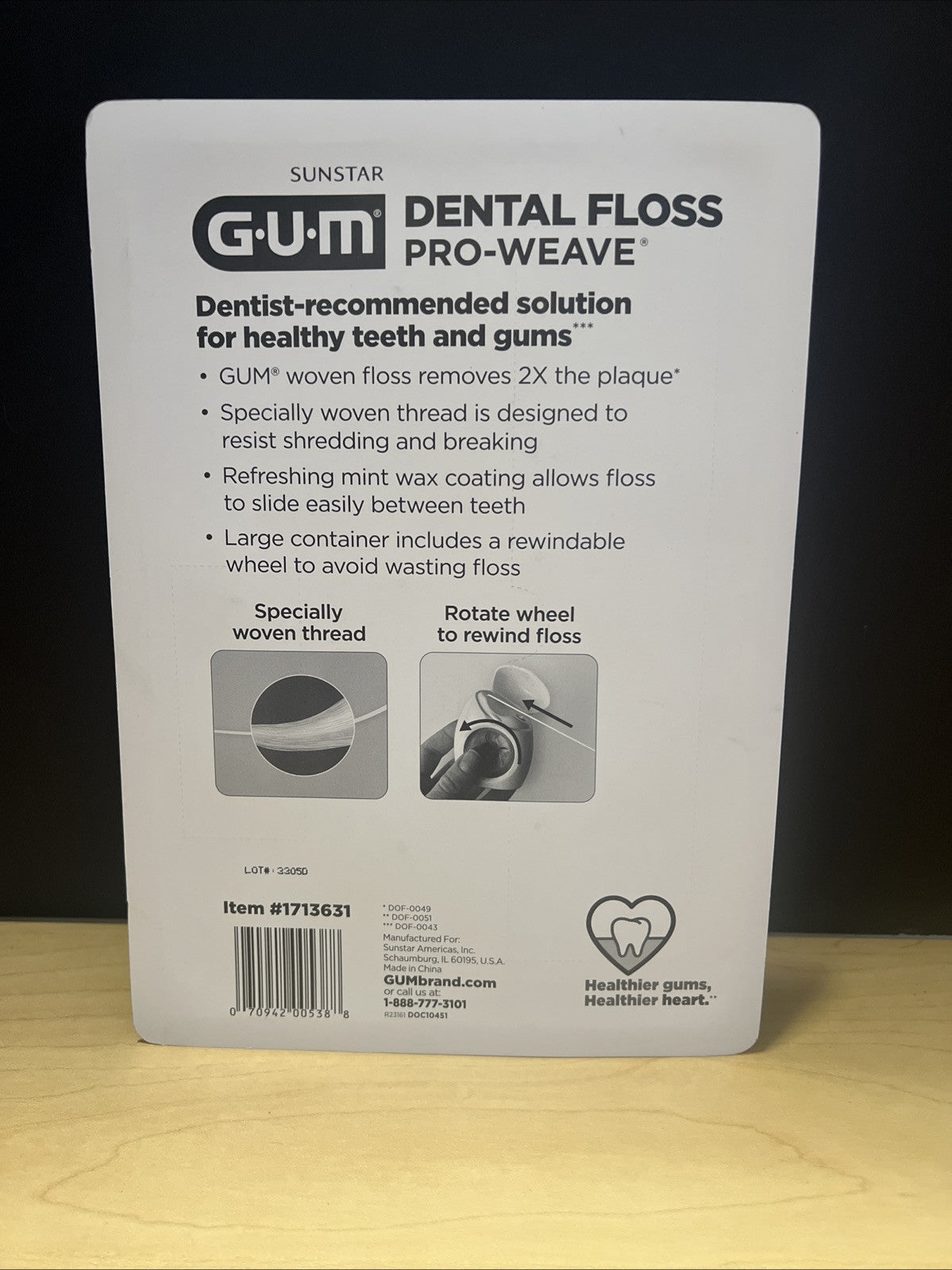 GUM Pro-Weave Dental Floss Mint Waxed 3 Count + 2 Travel Units 548 Yards Total