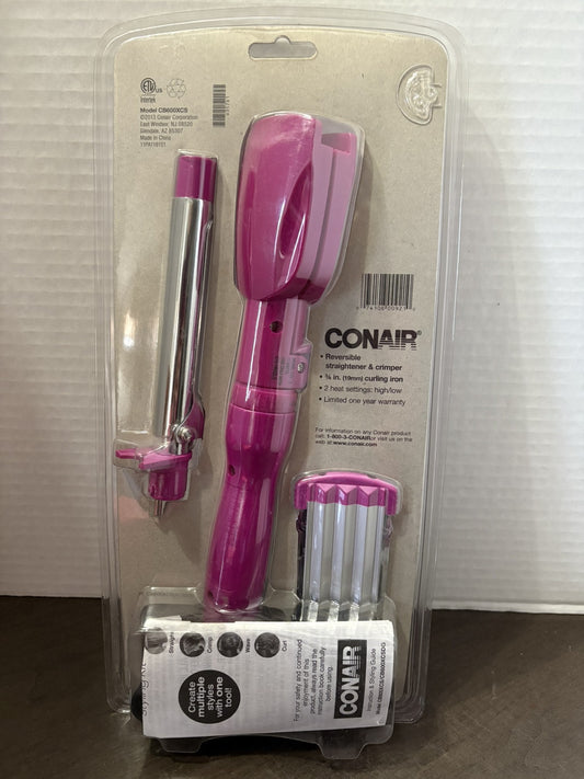 CONAIR Combo Styler 3-in-1 Straight Crimp Curl 3/4” Curling Crimp Flat Iron NEW