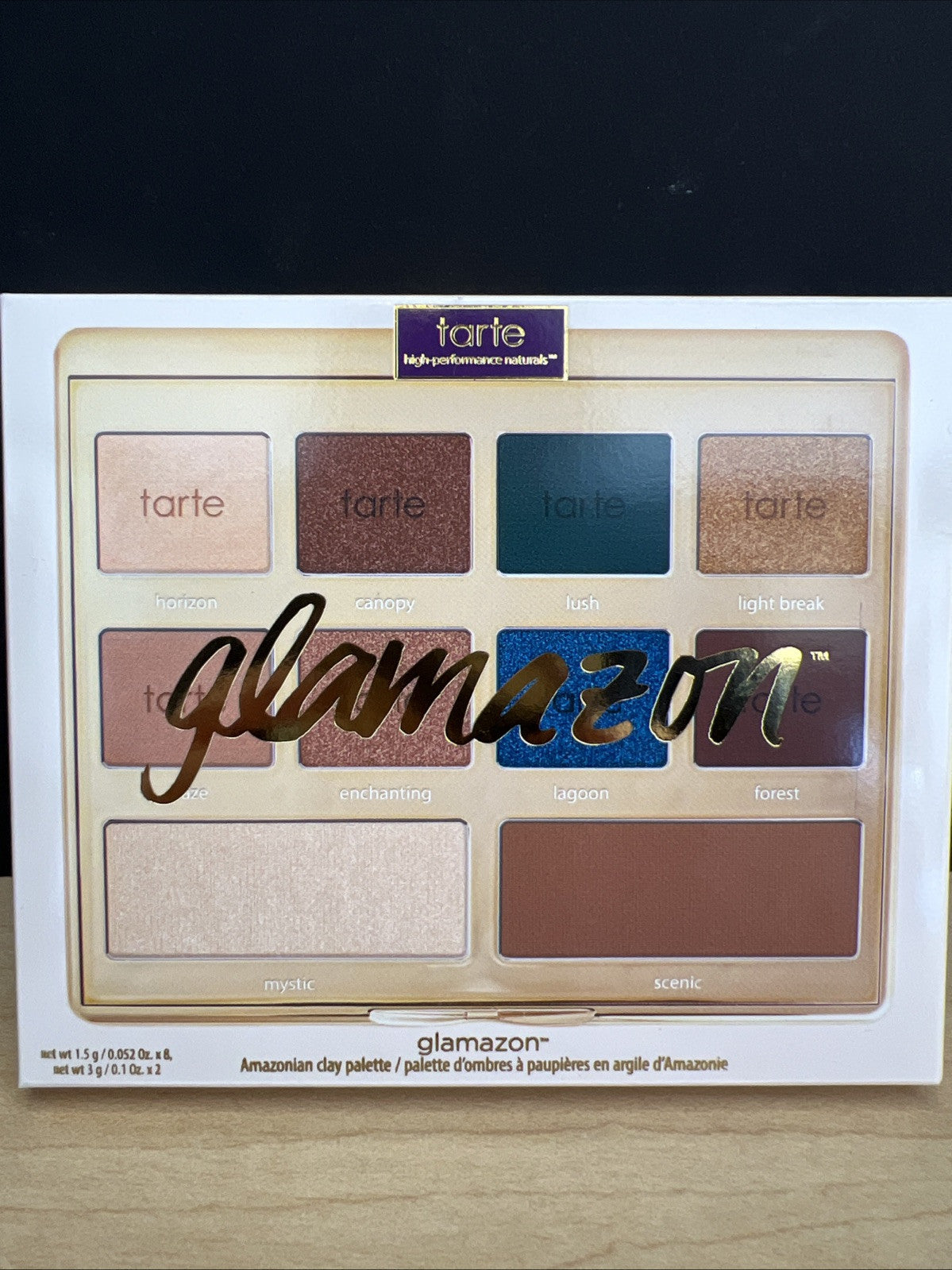 Tarte Glamazon Amazonian Clay Eyeshadow Palette, 10 Shades, With Brush