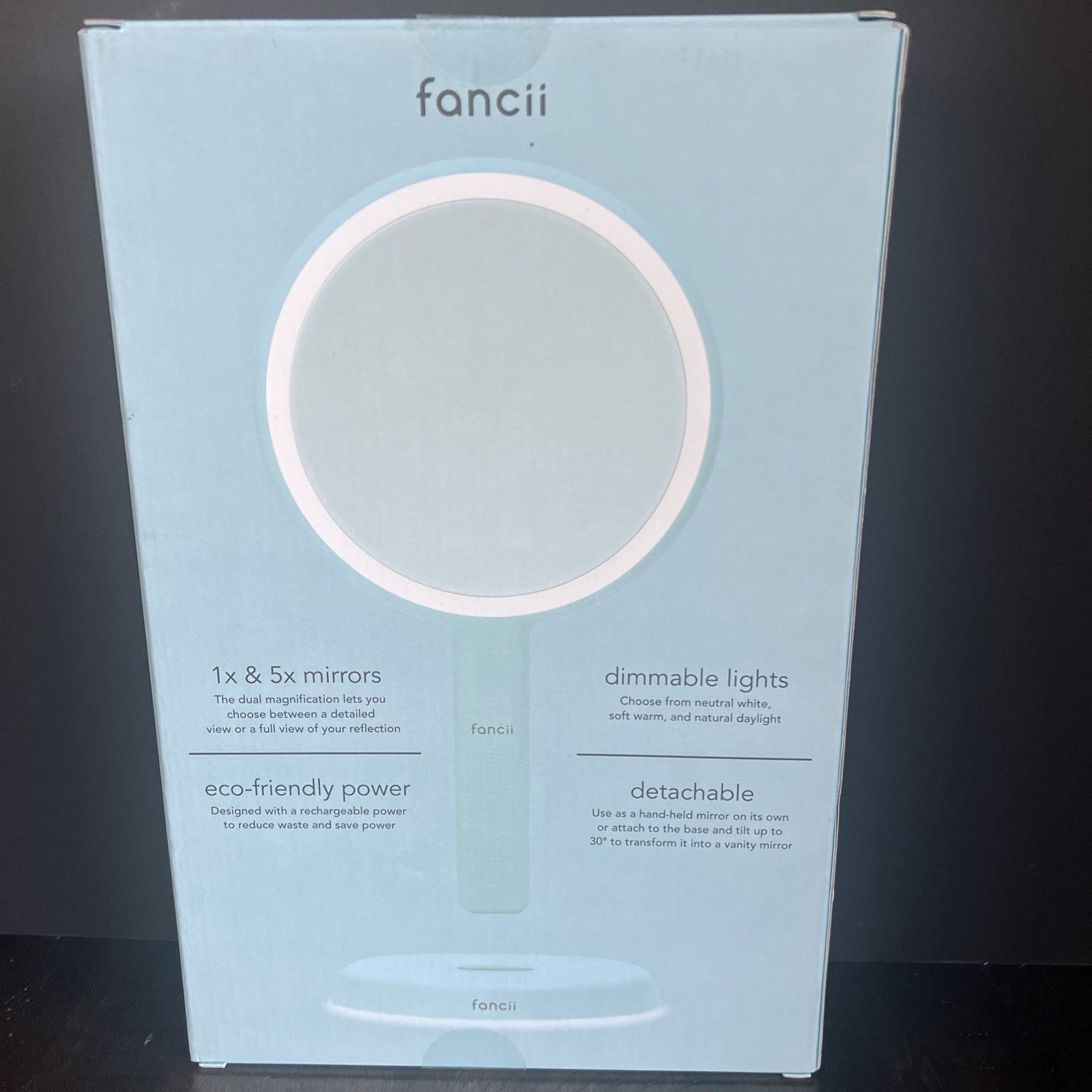 Fancii Cami Vanity / Handheld LED Mirror (New Sealed) Teal