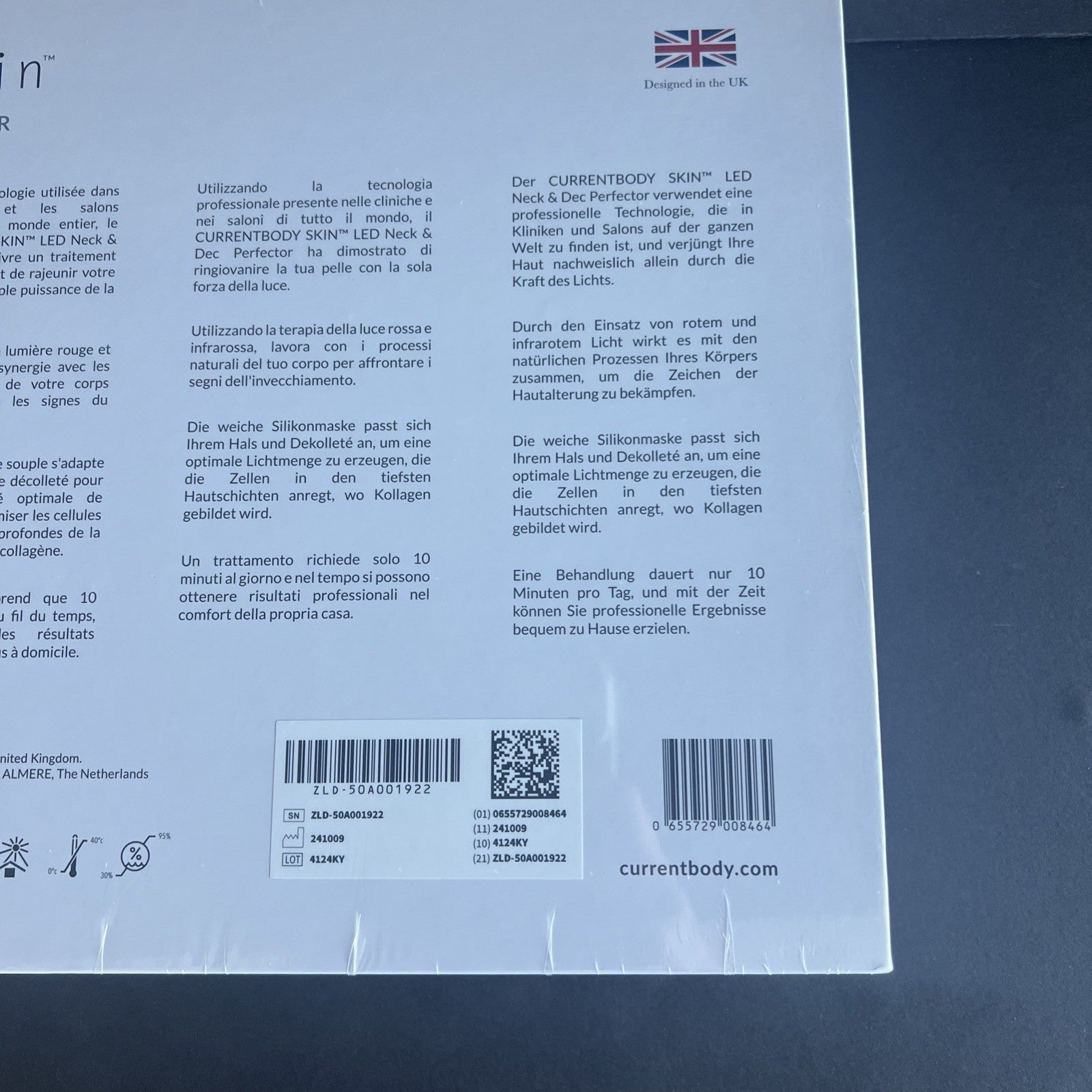 CurrentBody Skin LED Neck and Dec Perfector Anti-Aging LED Mask New Sealed