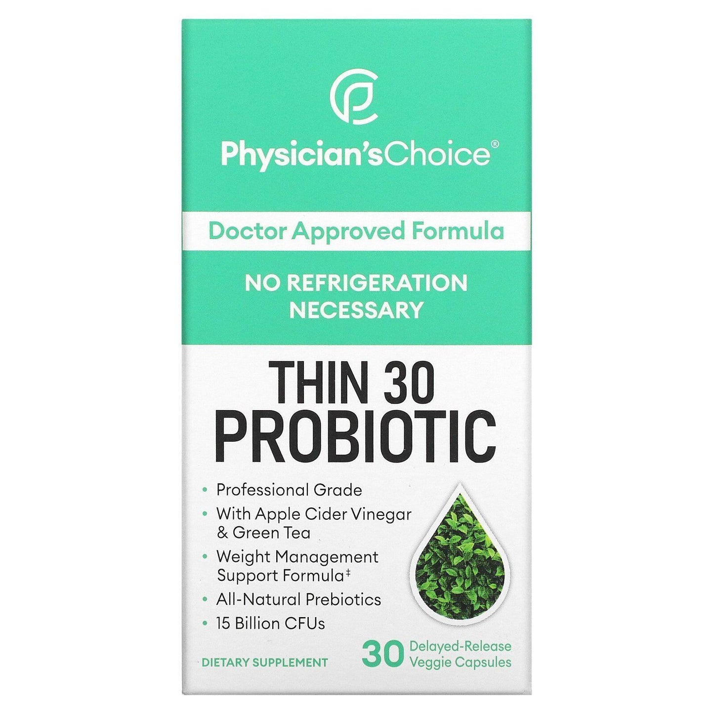 Physician’s Choice Thin 30 Probiotics 15 Billion CFU 30 Capsules Exp 8/26 Sealed