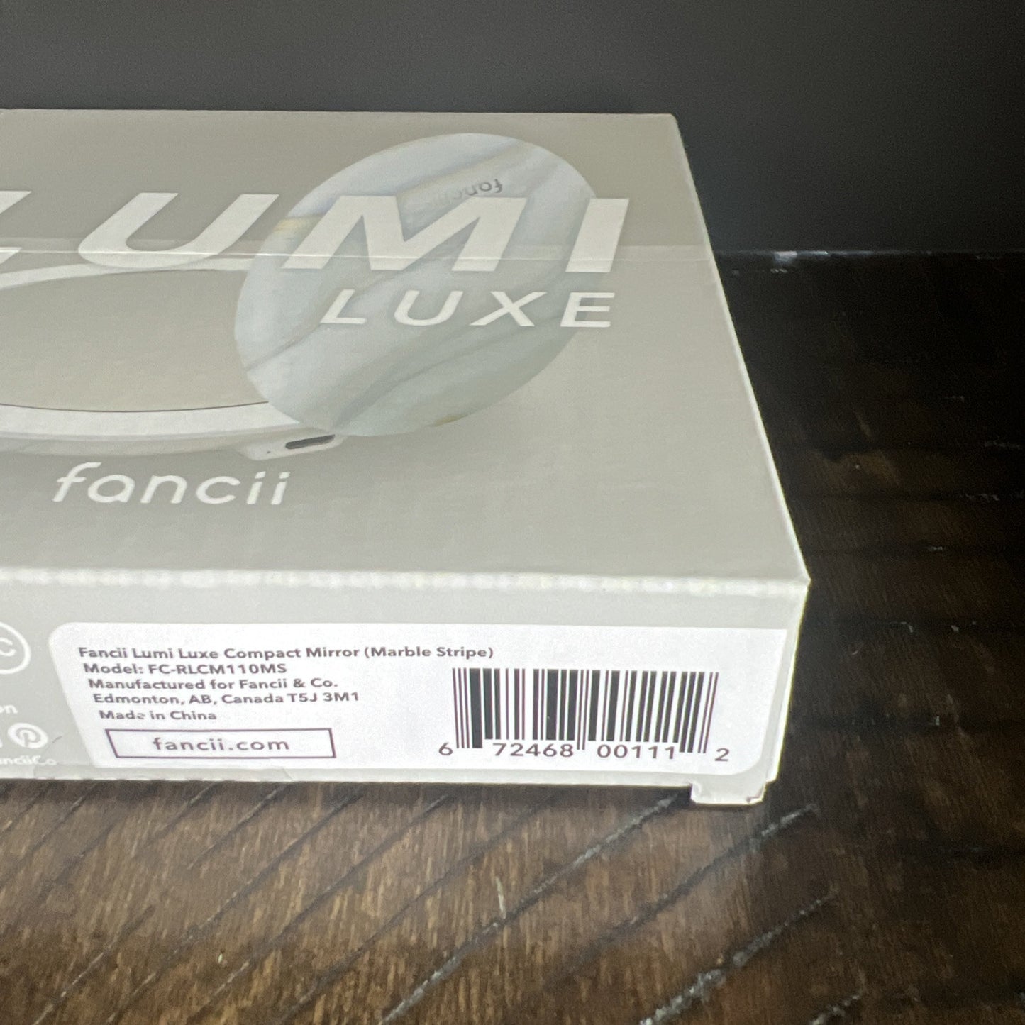 Fancii Lumi Luxe Compact LED Mirror With 10x/1x Magnification-Marble Stripe NIB
