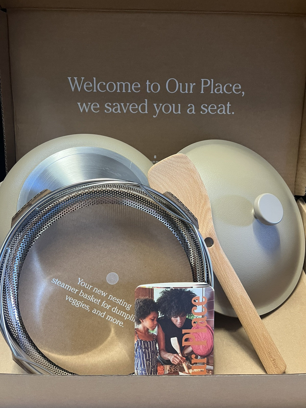 Our Place Always Pan 2.0 10.5” STEAM Nonstick Pan w Lid, Spatula, Basket