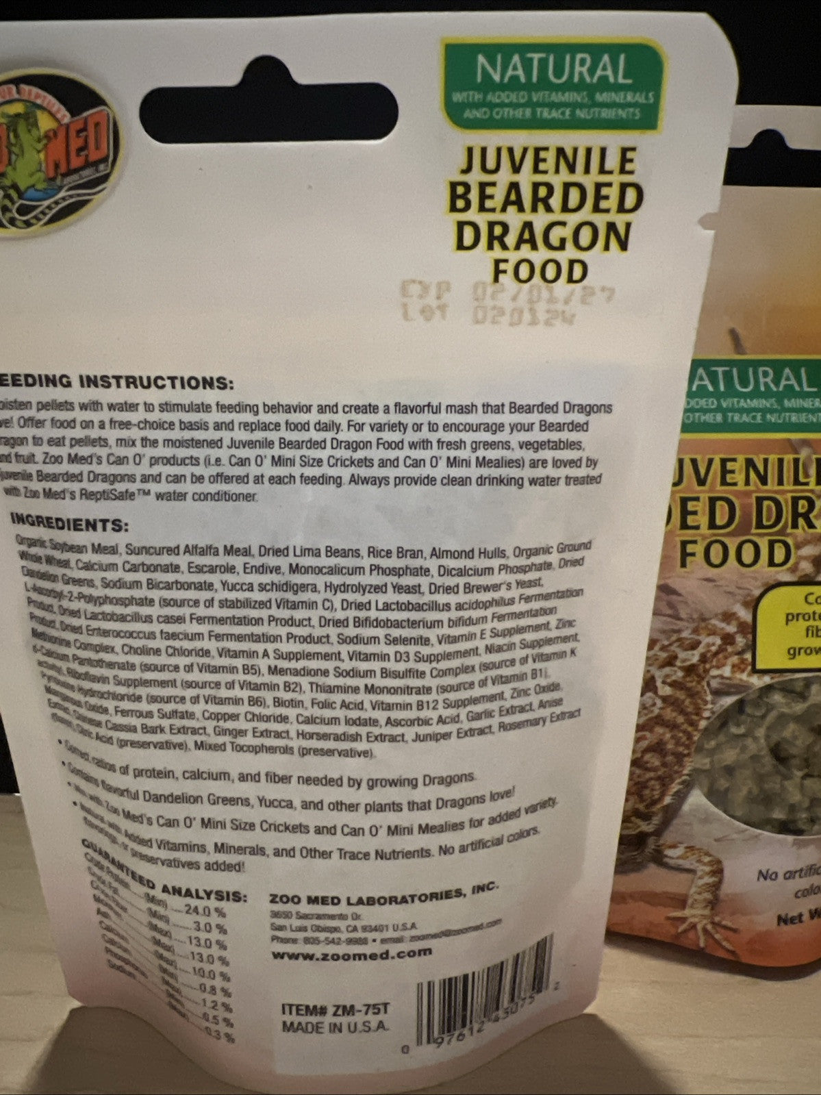 3pk Zoo Med Juvenile Bearded Dragon Food 2oz 02/1/2027