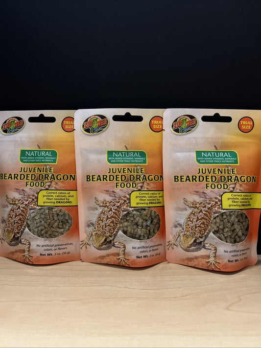 3pk Zoo Med Juvenile Bearded Dragon Food 2oz 02/1/2027