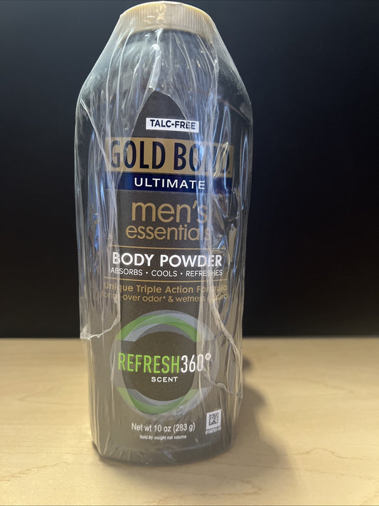 3 X Gold Bond Ultimate Men's Essential Body Powder, Refresh 360 Scent, 10 oz