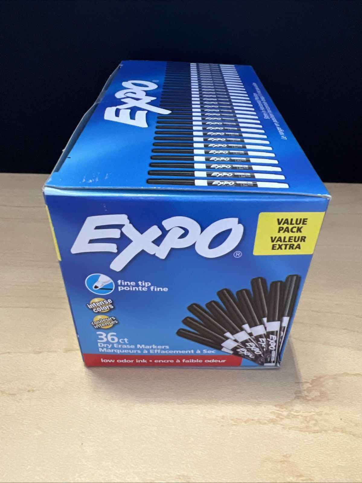 EXPO Low-Odor Dry-Erase Markers, Fine Point, Black, Pack Of 36