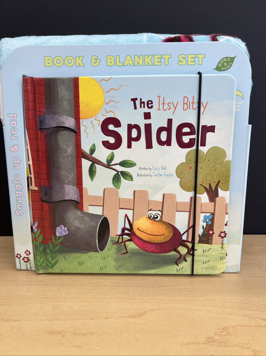 Itsy Bitsy Spider Baby Blanket & Nursery Rhyme Book Set Binks & Books NEW