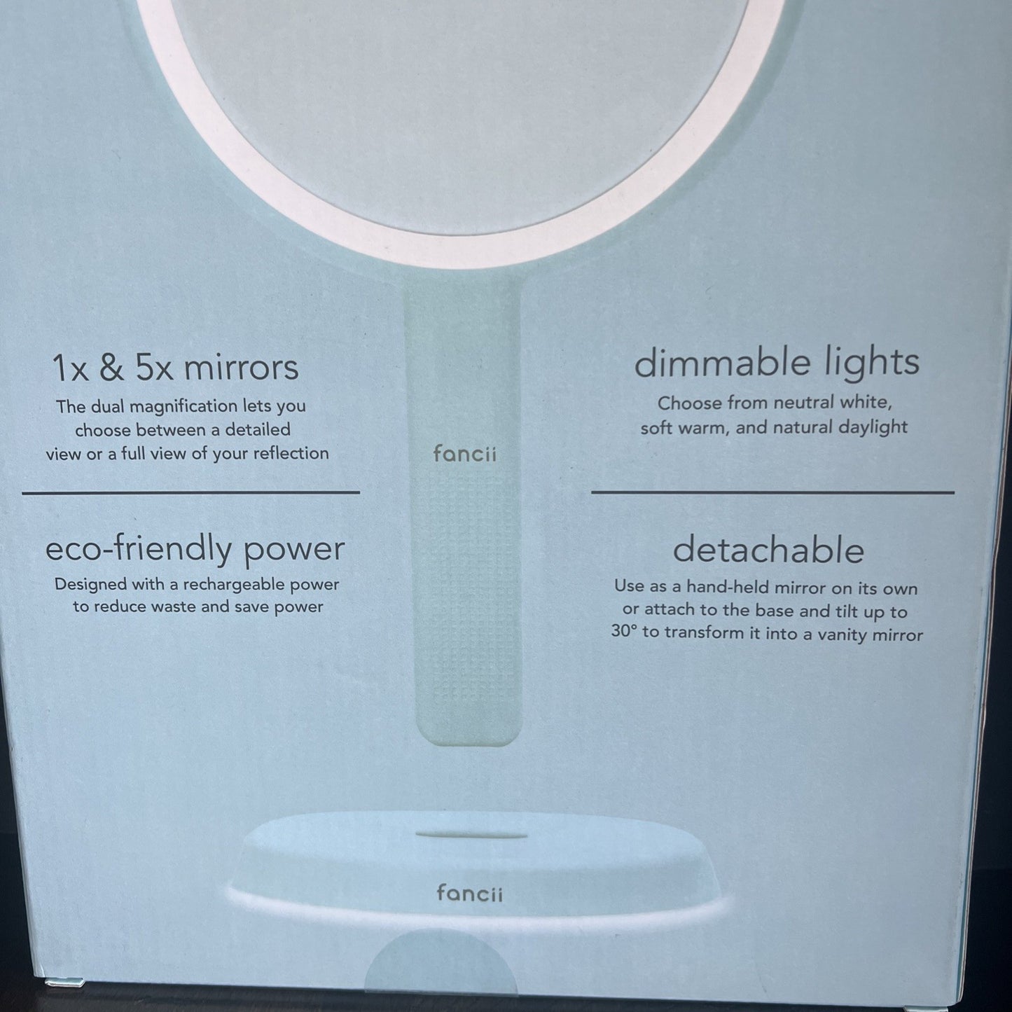 Fancii Cami Vanity / Handheld LED Mirror (New Sealed) Teal