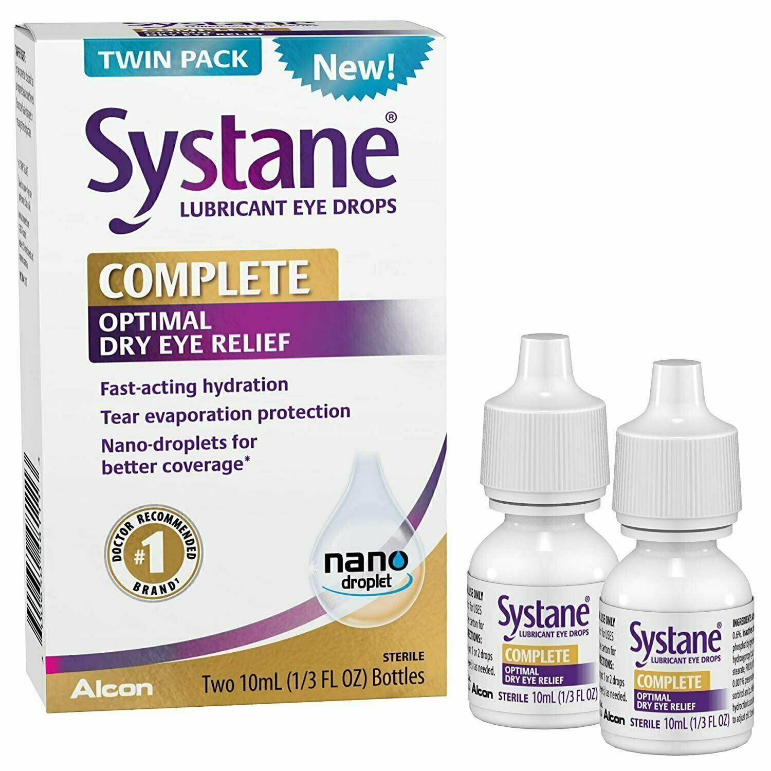 Lot Of 4 Systane Complete Lubricant Eye Drops, 10ml - 2 Pack (X4) Exp 1/26 NIOB