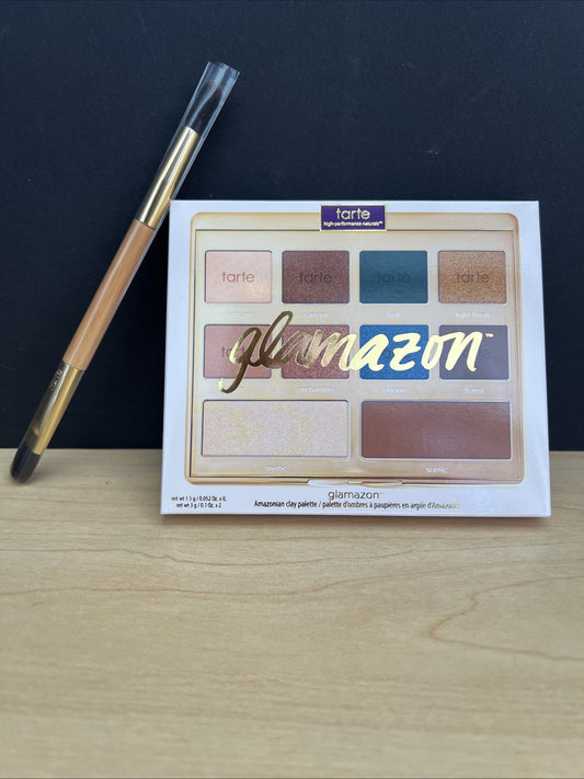 Tarte Glamazon Amazonian Clay Eyeshadow Palette, 10 Shades, With Brush