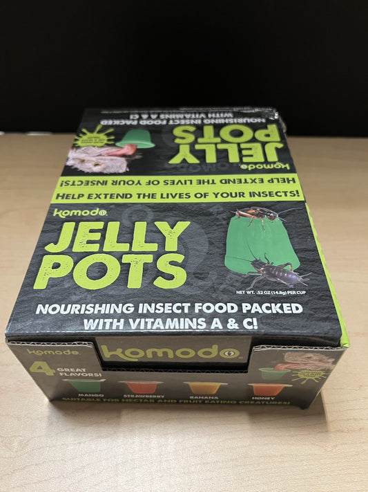 Komodo Jelly Pots Mixed Fruit Flavor Insect Food 40 Count Display (16g per Cup)