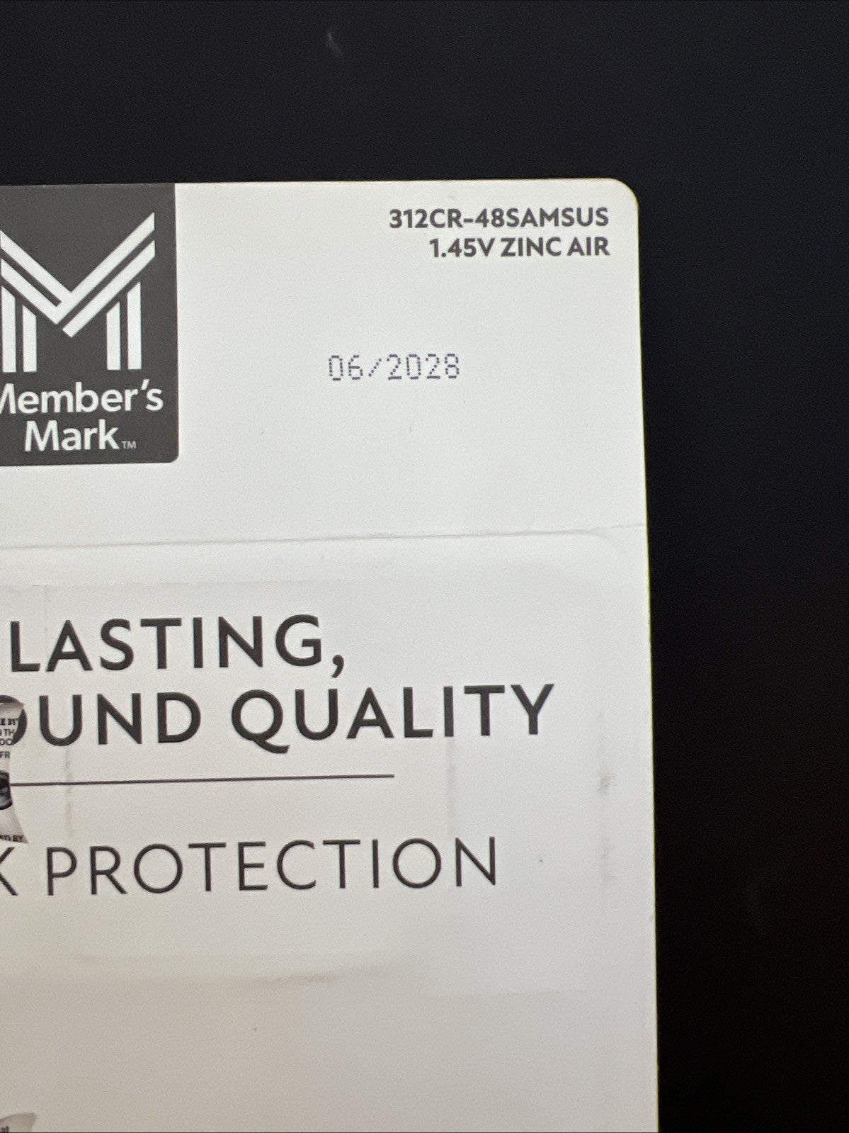Member’s Mark 48 Pack Hearing Aid Zinc Air Batteries Size 312 Mercury Free 06/28