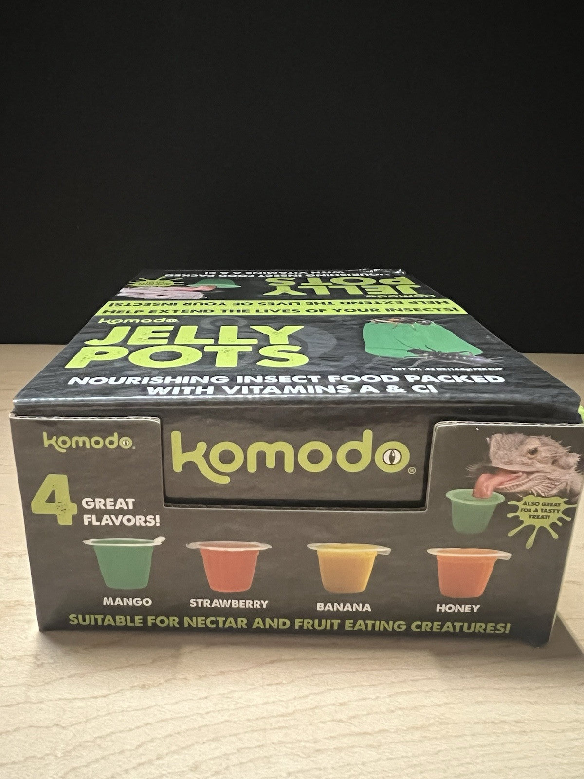 Komodo Jelly Pots Mixed Fruit Flavor Insect Food 40 Count Display (16g per Cup)