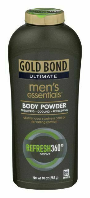 3 X Gold Bond Ultimate Men's Essential Body Powder, Refresh 360 Scent, 10 oz